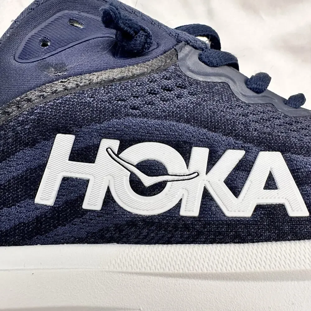 HOKA One One Bondi 9 Varsity Navy White Men's 8.5 D Running Shoes Blue GUC READ